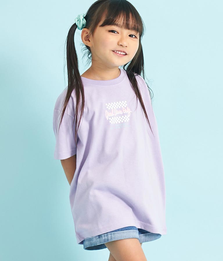 接触冷感後ろ切替ビッグTシャツ 423-3059