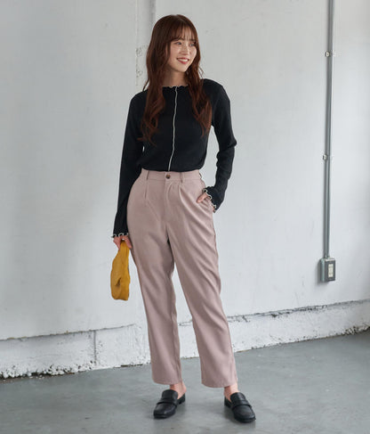 タック テーパード パンツ【セットアップ着用可】 552-5660