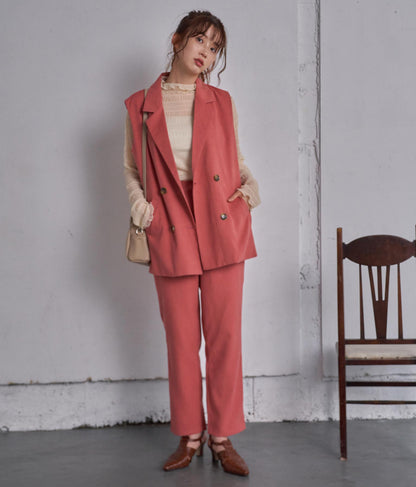 タック テーパード パンツ【セットアップ着用可】 552-5660