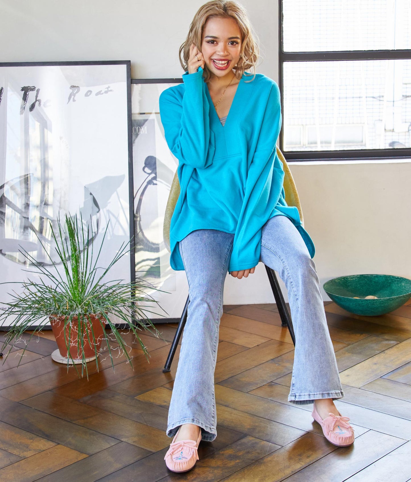 イーグル オルテガ刺繍 フリンジ モカシンシューズ 859-5556