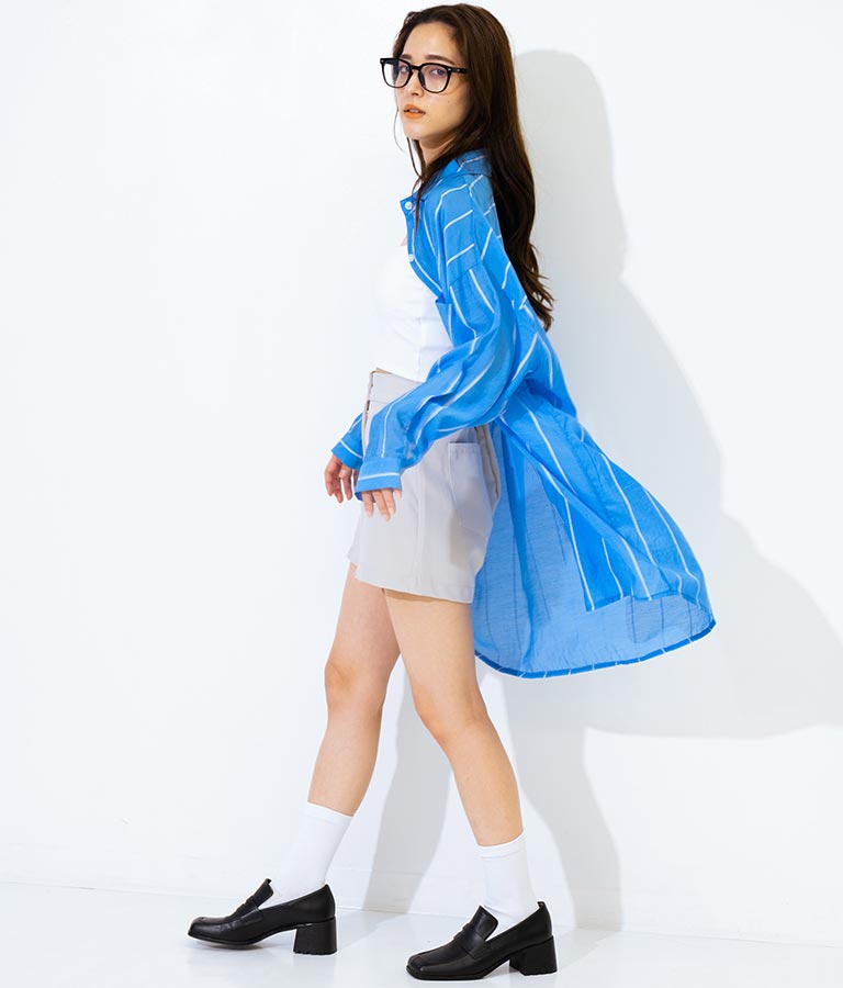 オーバーサイズ ストライプ シャツ 154-5412