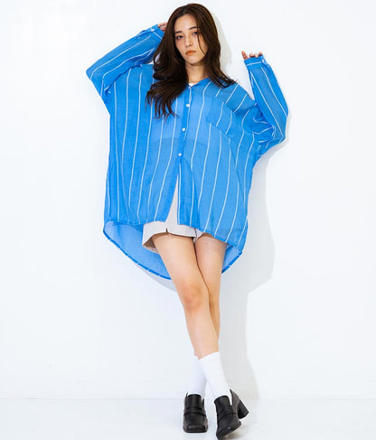 オーバーサイズ ストライプ シャツ 154-5412