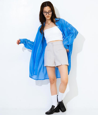 オーバーサイズ ストライプ シャツ 154-5412