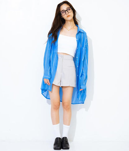 オーバーサイズ ストライプ シャツ 154-5412