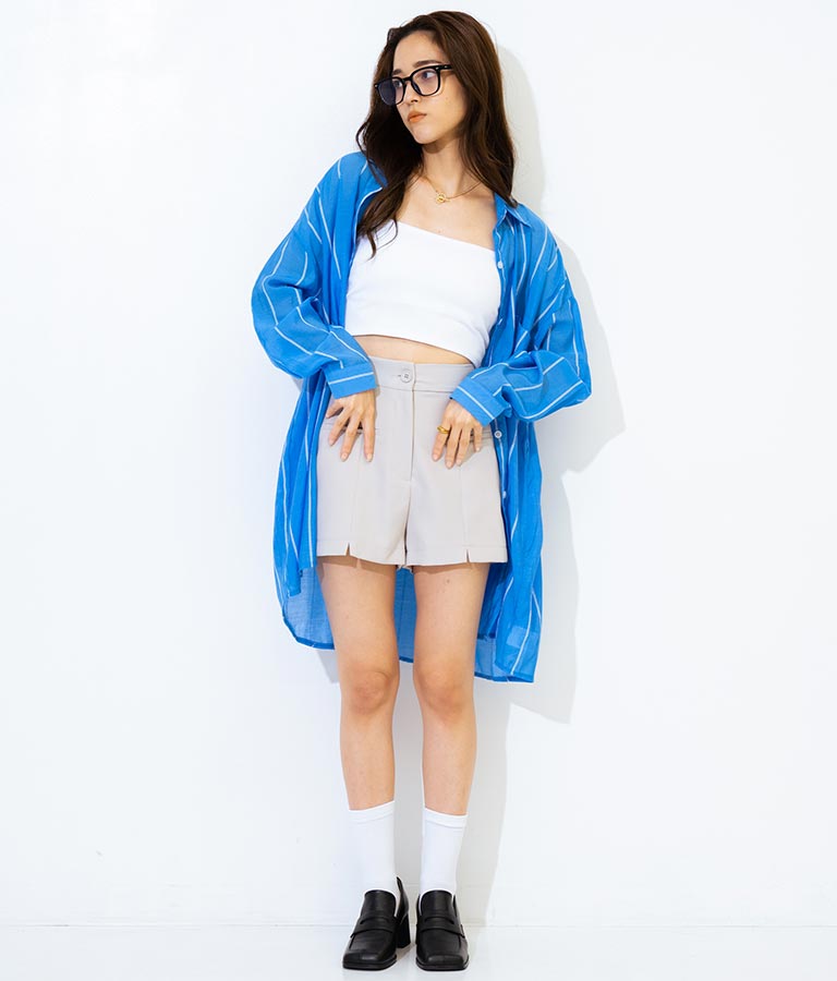 オーバーサイズ ストライプ シャツ 154-5412