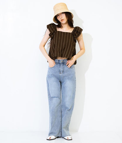 2WAY ストライプ トップス 153-5422