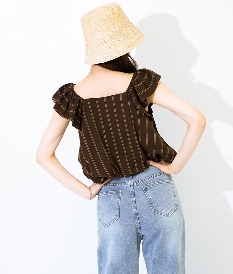 2WAY ストライプ トップス 153-5422