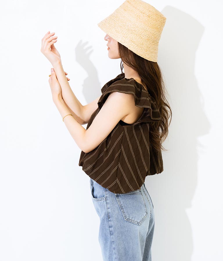 2WAY ストライプ トップス 153-5422