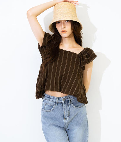 2WAY ストライプ トップス 153-5422
