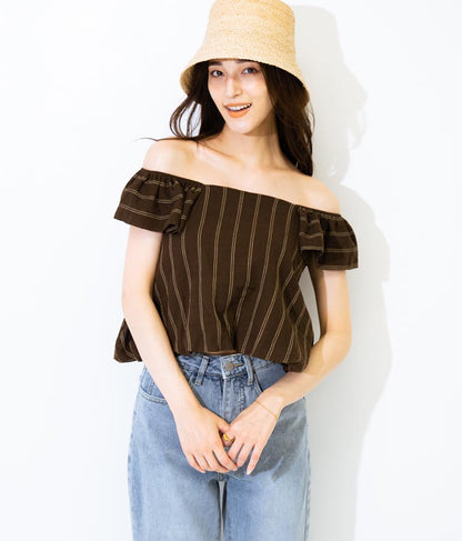 2WAY ストライプ トップス 153-5422