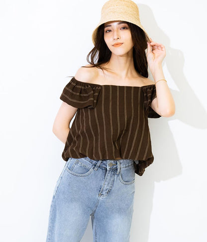 2WAY ストライプ トップス 153-5422