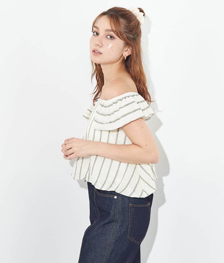 2WAY ストライプ トップス 153-5422