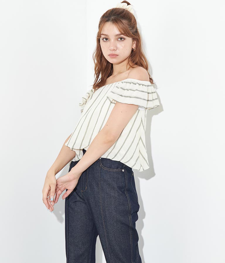 2WAY ストライプ トップス 153-5422