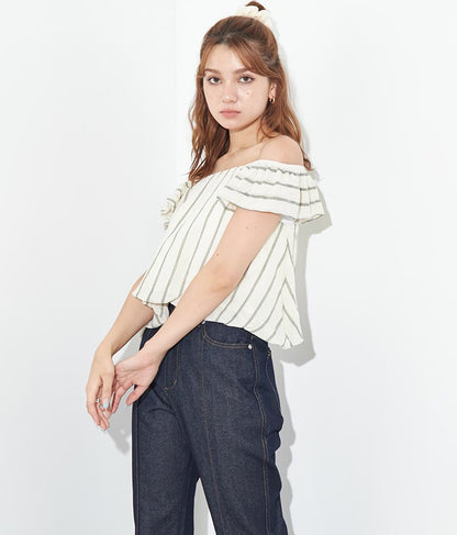 2WAY ストライプ トップス 153-5422