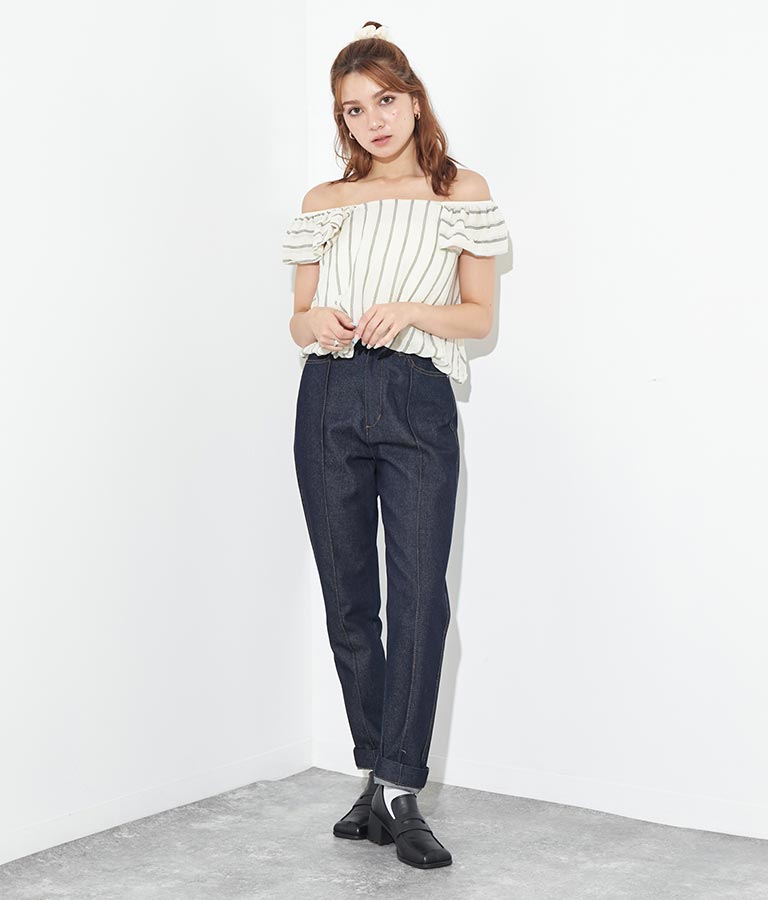 2WAY ストライプ トップス 153-5422