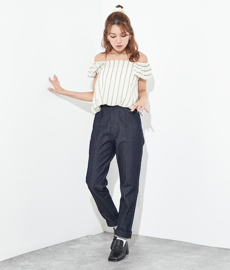 2WAY ストライプ トップス 153-5422