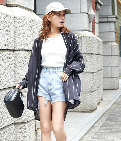 オーバーサイズ ストライプ シャツ 154-5412