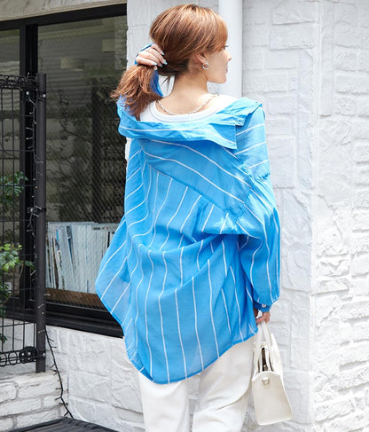 オーバーサイズ ストライプ シャツ 154-5412