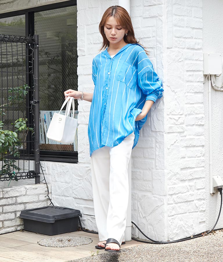 オーバーサイズ ストライプ シャツ 154-5412