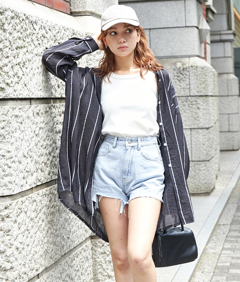 オーバーサイズ ストライプ シャツ 154-5412