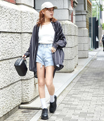 オーバーサイズ ストライプ シャツ 154-5412