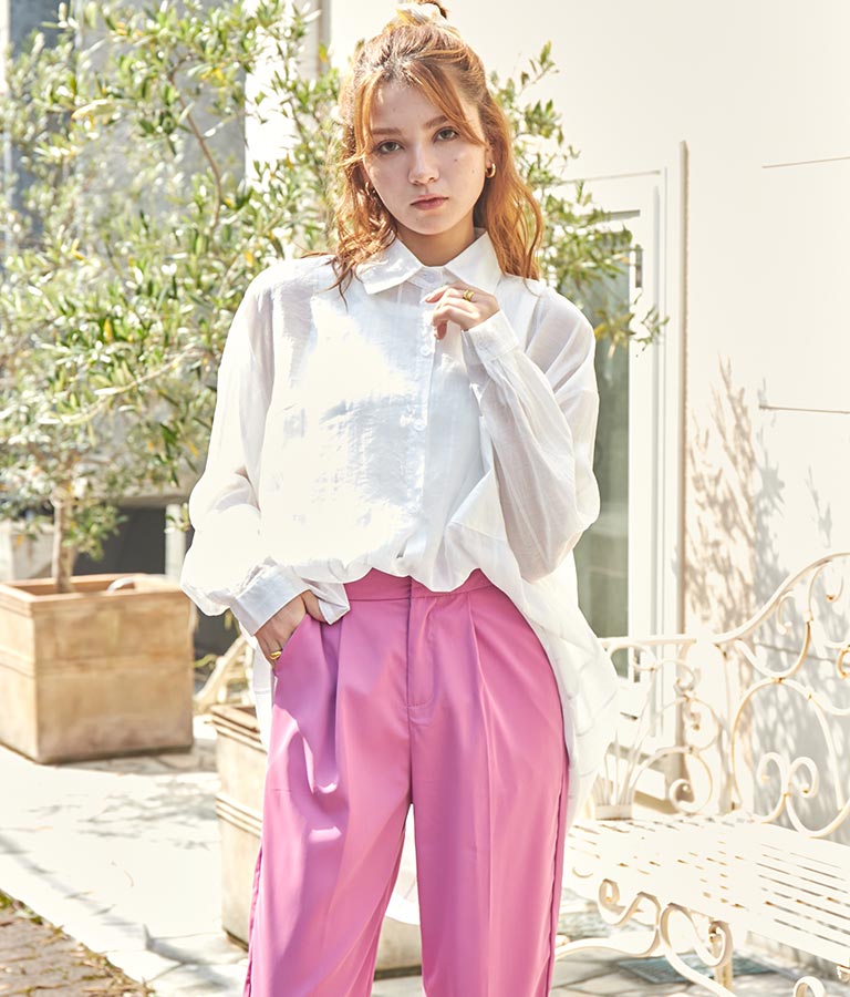 オーバーサイズ ストライプ シャツ 154-5412