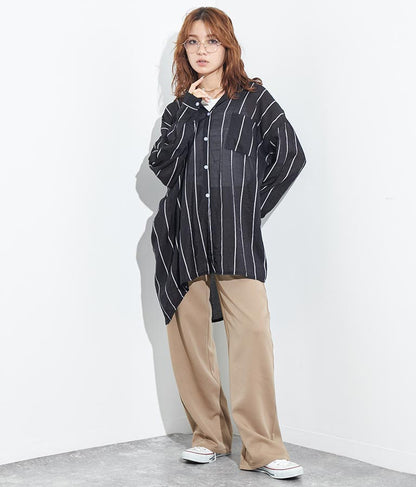 オーバーサイズ ストライプ シャツ 154-5412