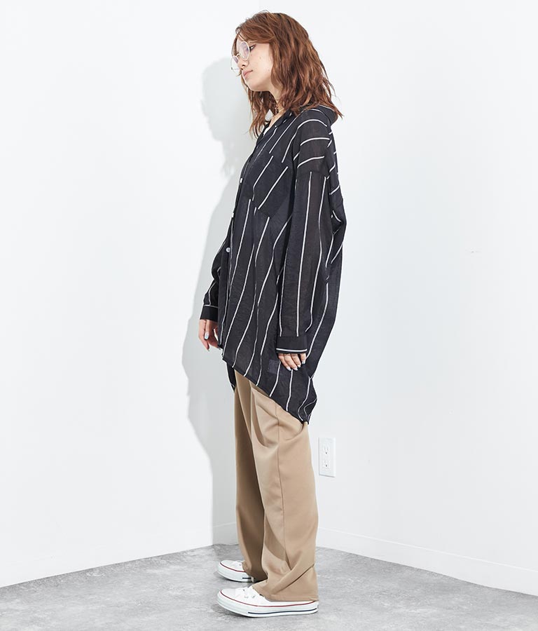 オーバーサイズ ストライプ シャツ 154-5412