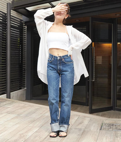 オーバーサイズ ストライプ シャツ 154-5412