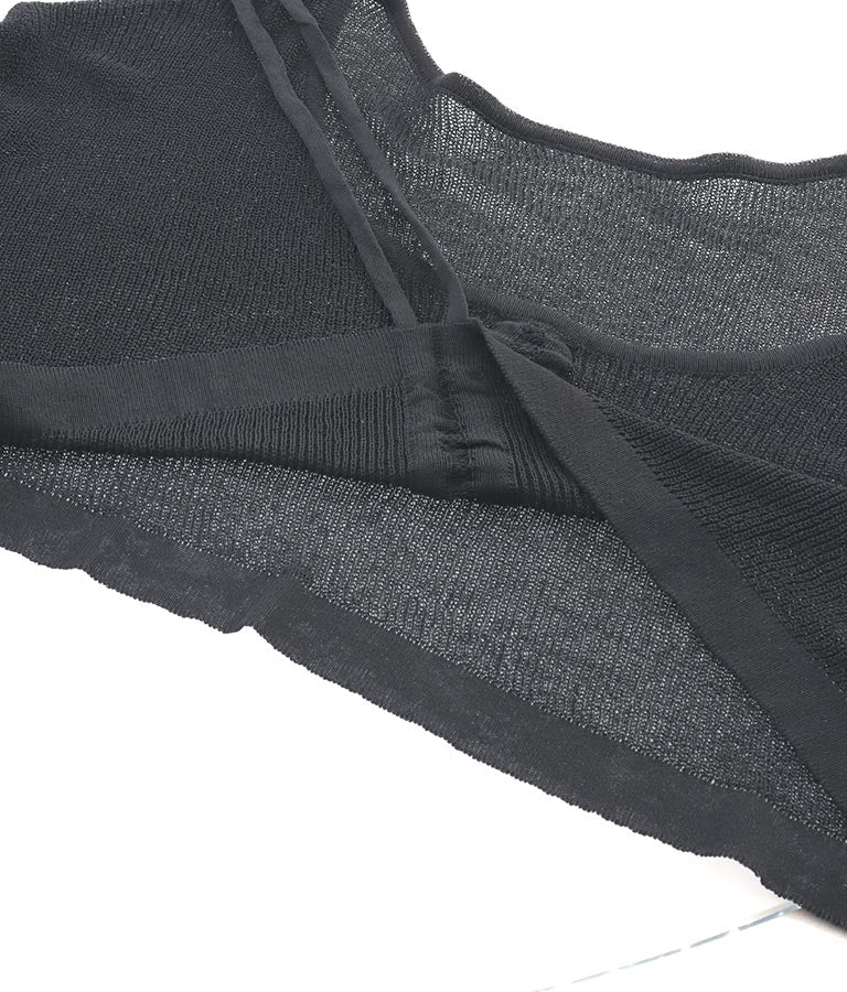 ホルタータンク フロント ギャザー ニット トップス セット 158-5434