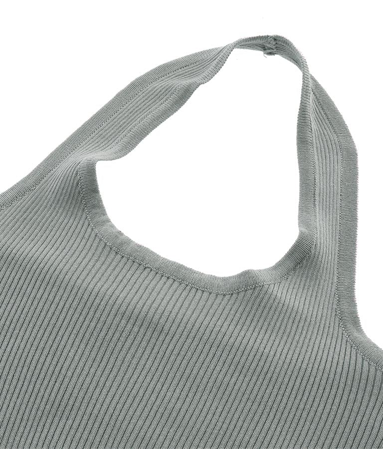 ホルタータンク フロント ギャザー ニット トップス セット 158-5434