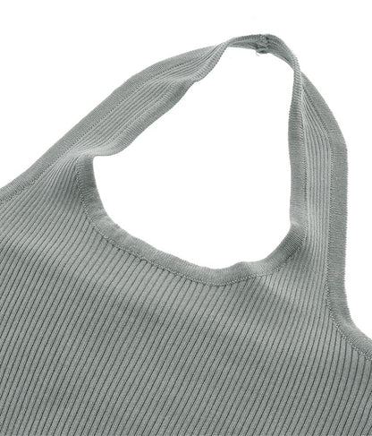 ホルタータンク フロント ギャザー ニット トップス セット 158-5434