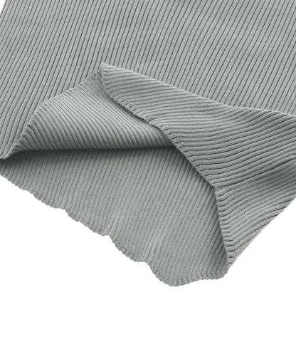 ホルタータンク フロント ギャザー ニット トップス セット 158-5434