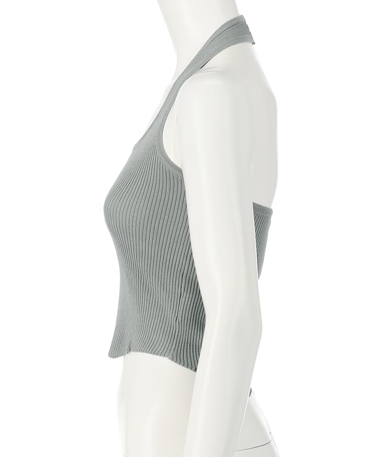 ホルタータンク フロント ギャザー ニット トップス セット 158-5434