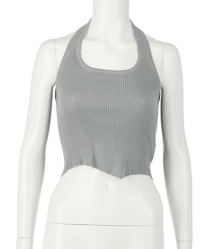 ホルタータンク フロント ギャザー ニット トップス セット 158-5434