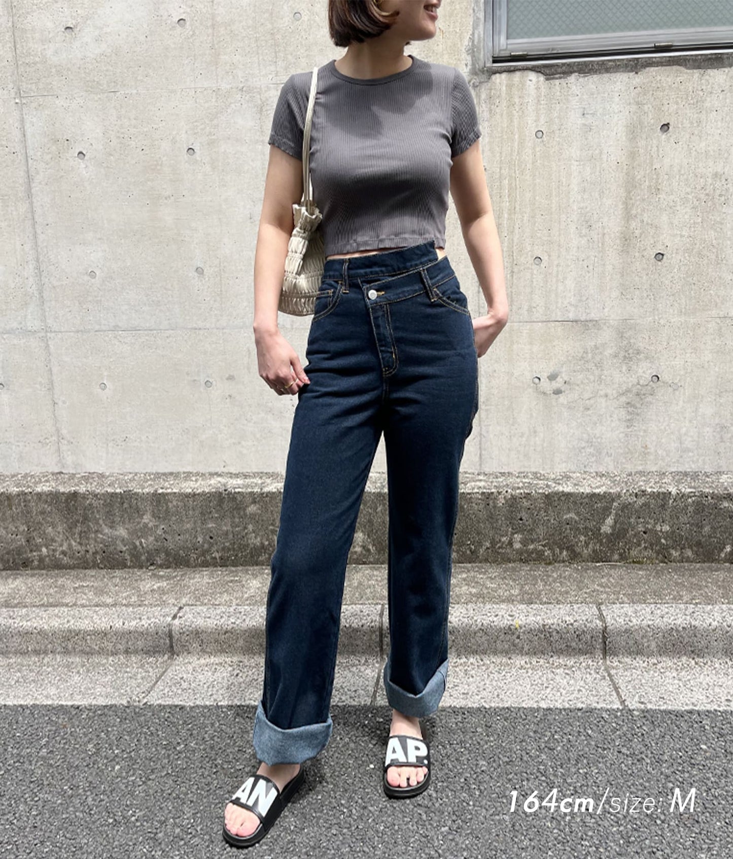 ウエスト デザイン セミ ワイド パンツ  792-8483