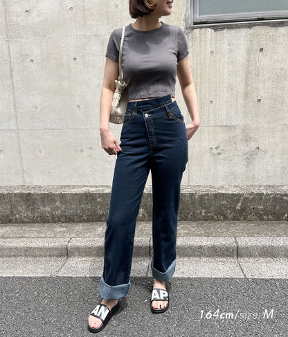 ウエスト デザイン セミ ワイド パンツ  792-8483