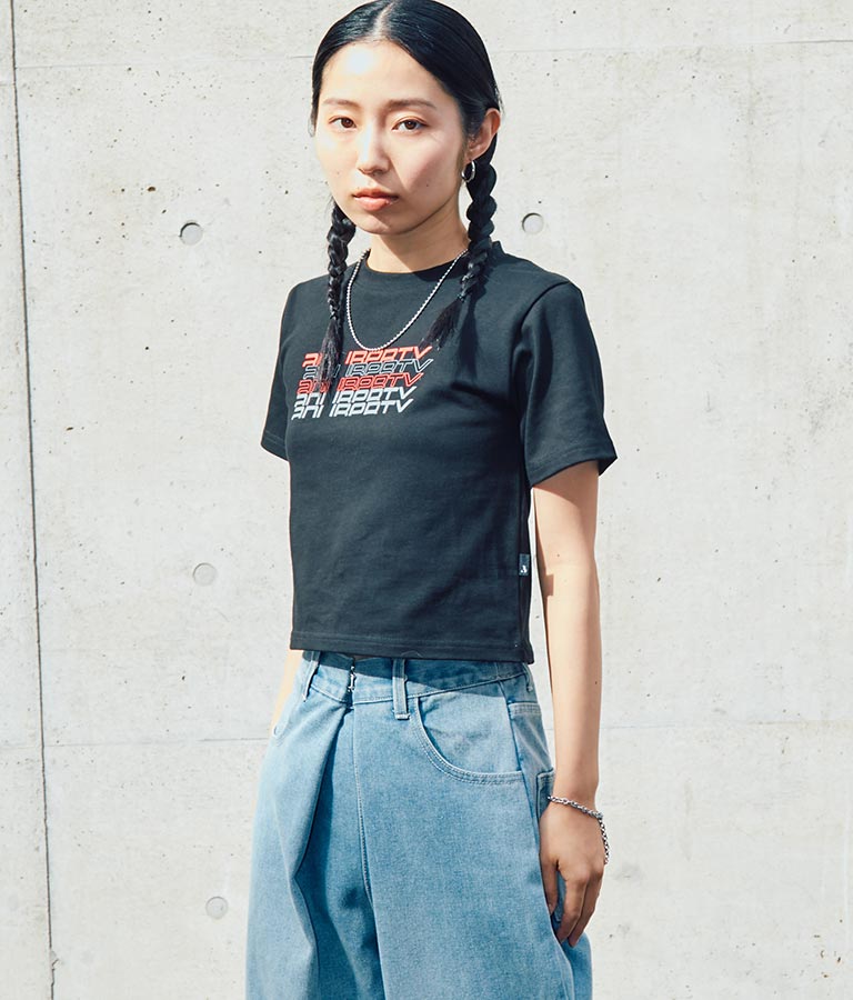 リフレクタークロップドTシャツ