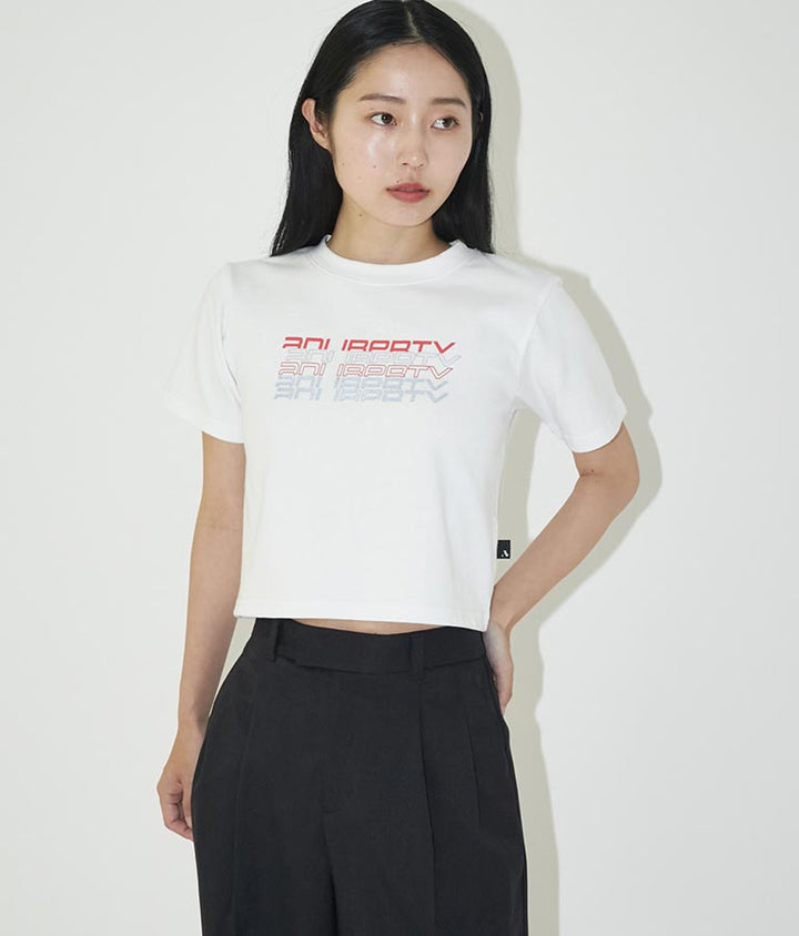 リフレクタークロップドTシャツ 30-3062