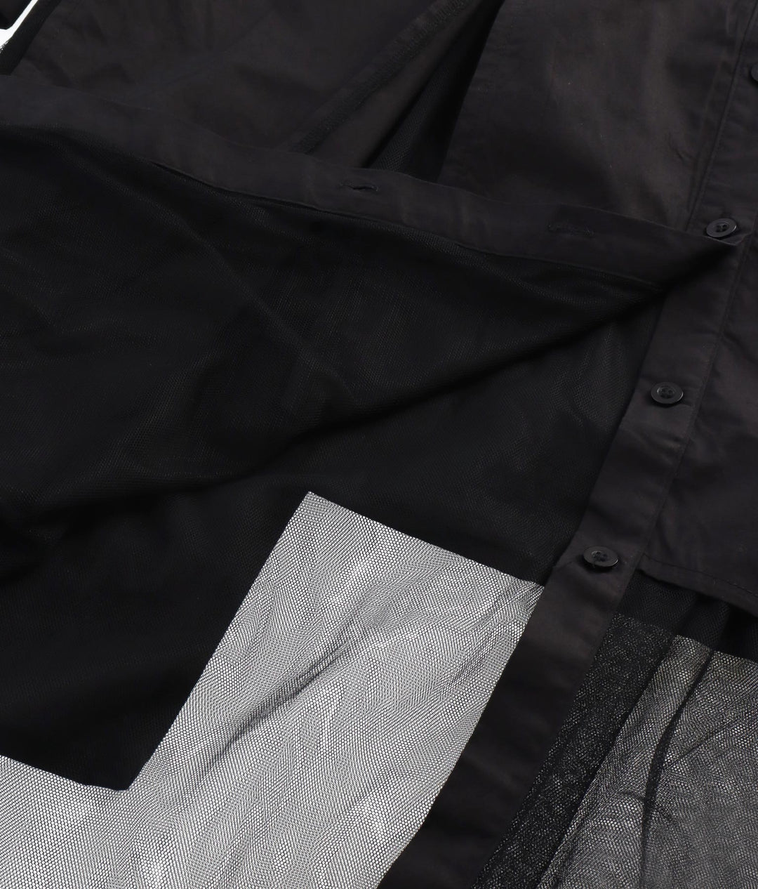 レイヤード風 チュール ヘム ロングシャツ 404-8298