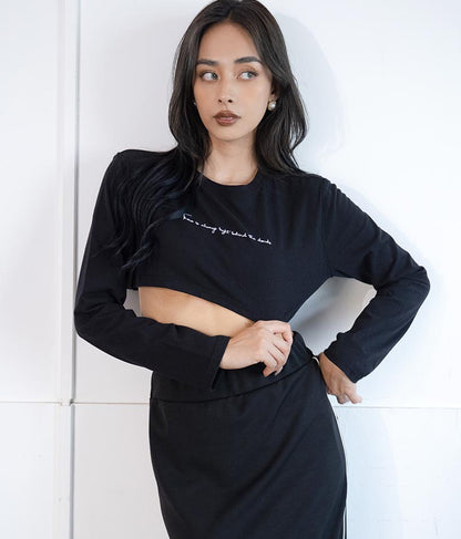 レタリング刺繍ショートTシャツ 493-2513