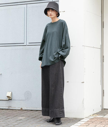 バック タック ボリューム スリーブ ロング Tシャツ 363-9165