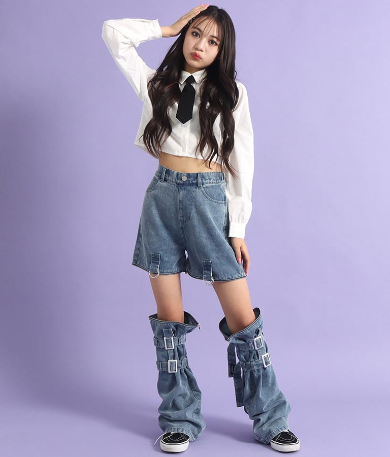 4WAY ジップ 付き セパレート デニム ワイド パンツ 912-7215