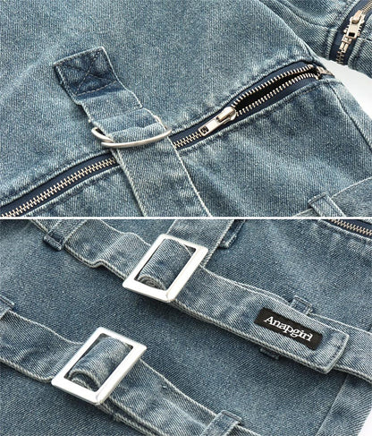 4WAY ジップ 付き セパレート デニム ワイド パンツ 912-7215