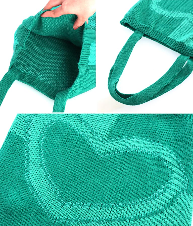 ハートバイカラーニットトートバッグ 819-6658