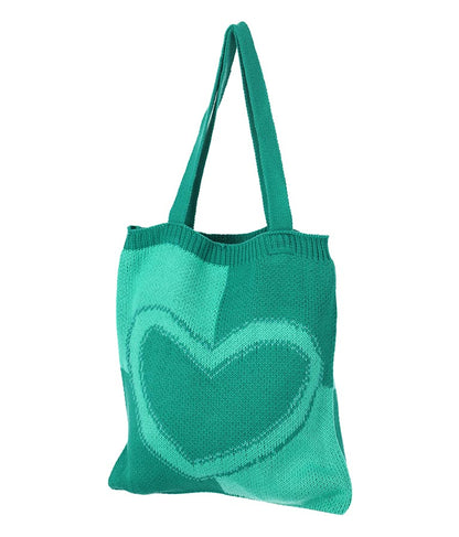 ハートバイカラーニットトートバッグ 819-6658