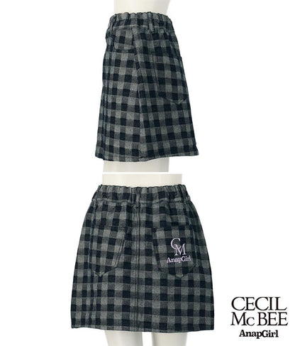 CECILMcBEE × ANAPGiRL チェック柄 デニム スカート 911-7227