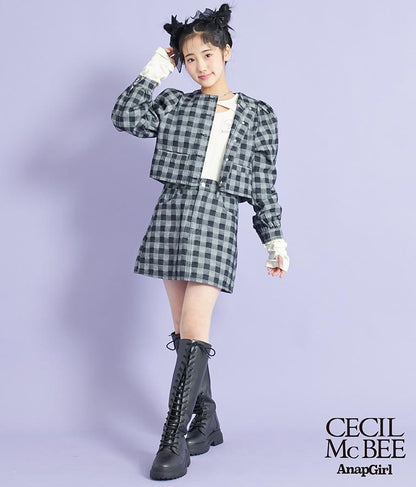 CECILMcBEE × ANAPGiRL チェック柄 デニム スカート 911-7227