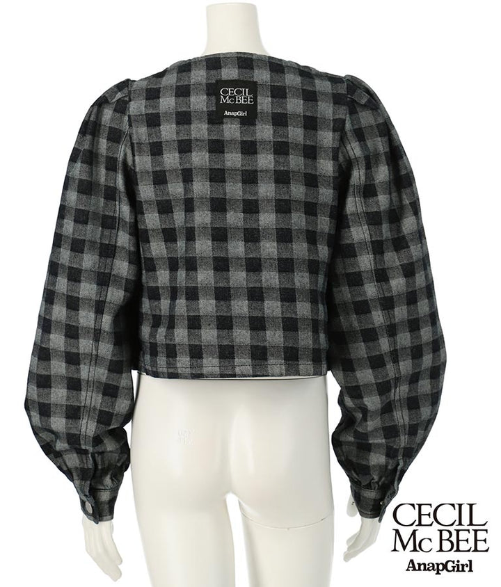 CECILMcBEE×ANAPGiRLチェック柄デニムジャケット 915-7226