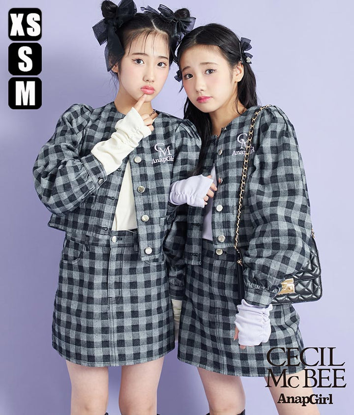 CECILMcBEE×ANAPGiRLチェック柄デニムジャケット 915-7226